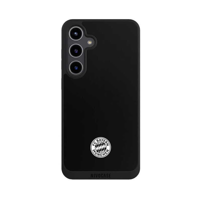 Galaxy S24 + NIVOpure Klassisches FCB Logo Klein - Weiß auf Schwarz