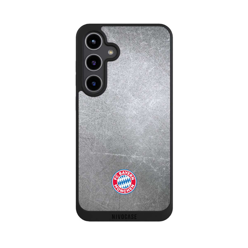 Galaxy S24 + NIVOpure Klassisches FCB Logo Klein - Bunt auf Metalllook