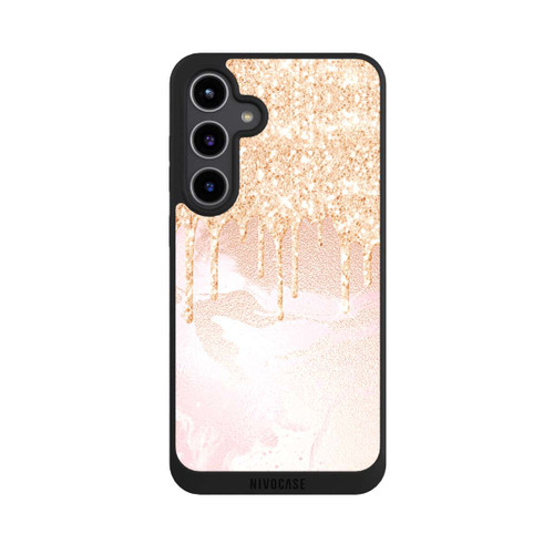 Samsung Galaxy S24+ NIVOpure Rosegold Glitter Droplet Look