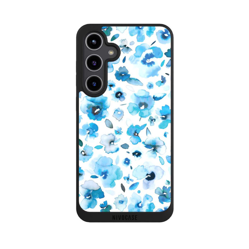 Galaxy S24 + NIVOpure Blaue tropische Blumen