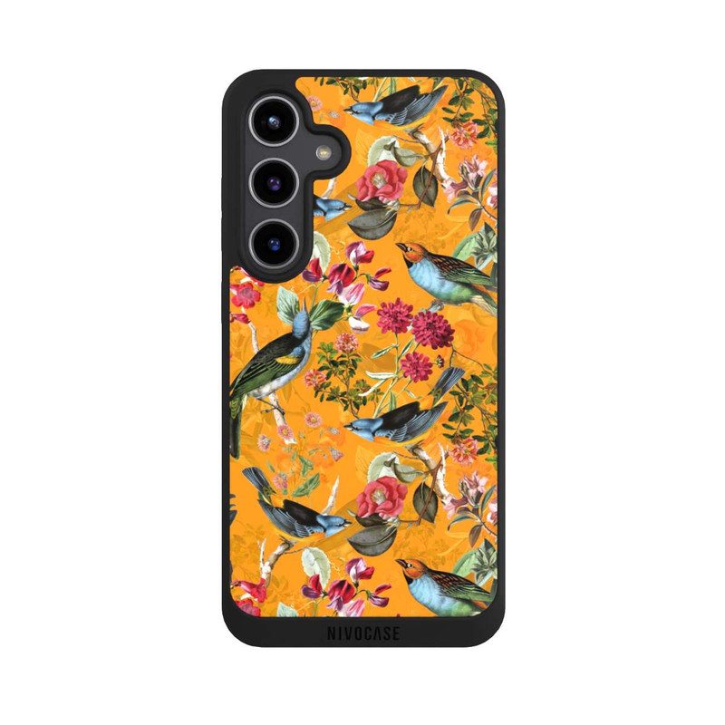 Galaxy S24 + NIVOpure Tapete mit Vögeln und Blumen