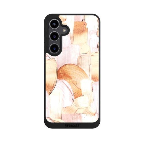 Samsung Galaxy S24+ NIVOpure Weiß/Gold Pinsel Muster