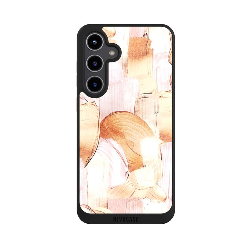 Galaxy S24 + NIVOpure Motif de pinceau blanc/or