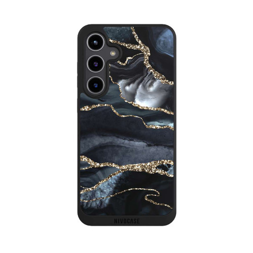 Samsung Galaxy S24+ NIVOpure Dunkler Marmor Gold Glitzerlook