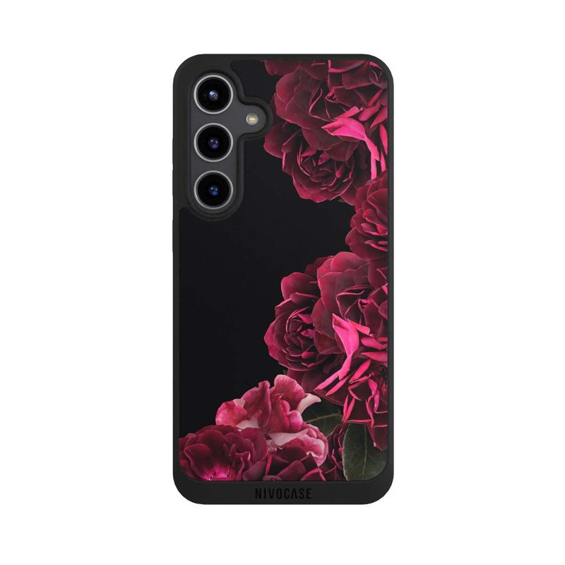 Galaxy S24 + NIVOpure Roses Vintage sur Fond Noir