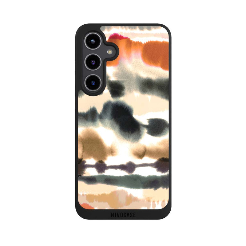 Galaxy S24 + NIVOpure Weiche nautische Aquarelllinien Orange