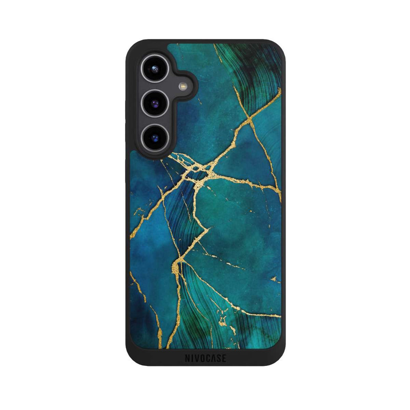 Galaxy S24 + NIVOpure Mineralischer Glamourlook Blaugold