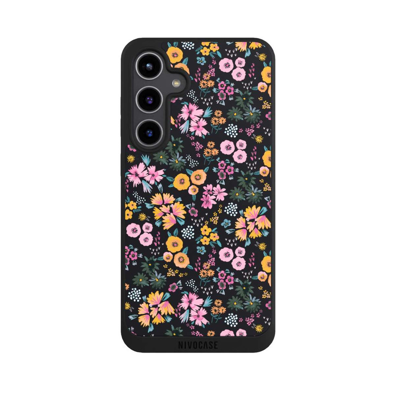 Galaxy S24 + NIVOpure Petites Fleurs colorées Noir 2