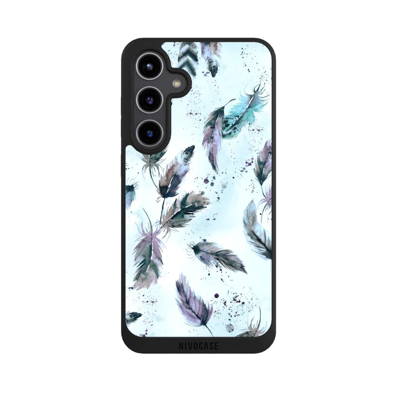 Galaxy S24 + NIVOpure Magische Federn Sanftes Blau