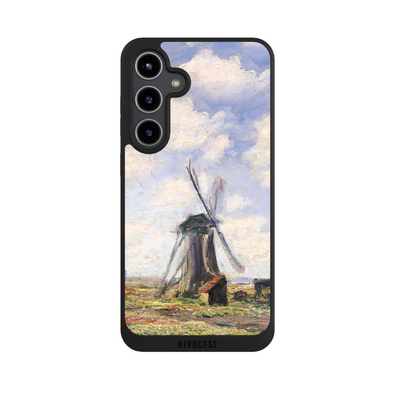 Galaxy S24 + NIVOpure Tulpenfelder mit der Rijnsburger Windmühle von Claude Monet