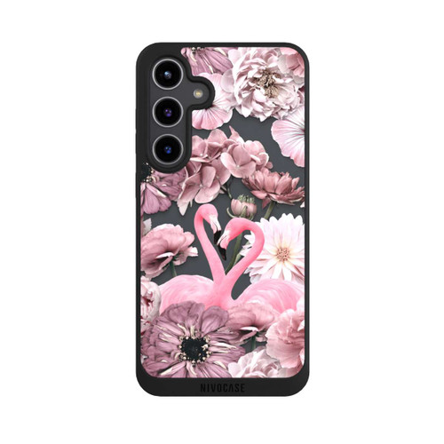 Samsung Galaxy S24+ NIVOpure Flamants roses en motif de fleurs