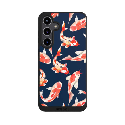 Samsung Galaxy S24+ NIVOpure Koi auf blauem Hintergrund