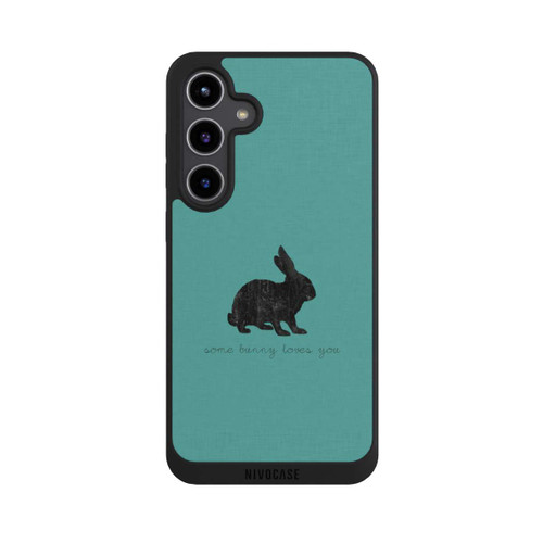 Samsung Galaxy S24+ NIVOpure Some Bunny Loves You - Noir sur turquoise