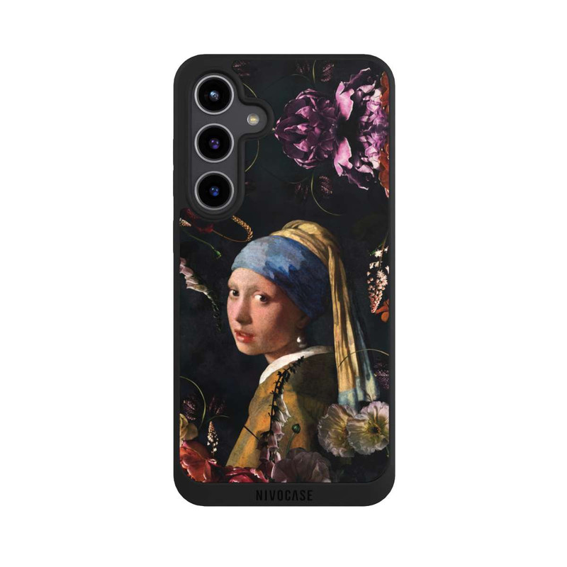 Galaxy S24 + NIVOpure Mädchen mit Perlenohrringen und Rosen