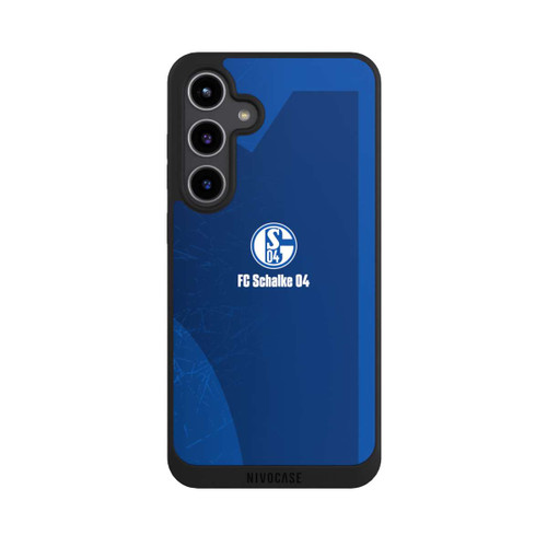 Samsung Galaxy S24+ NIVOpure Schalke 04 Blauer Hintergrund Mit Logo