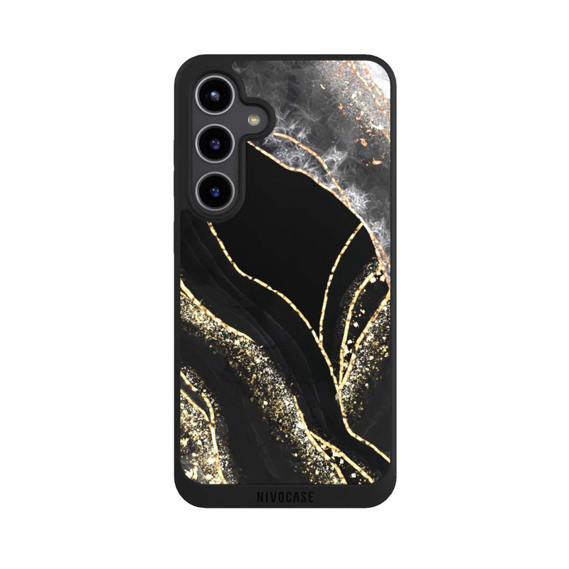 Galaxy S24 + NIVOpure Dunkler Marmor Gold