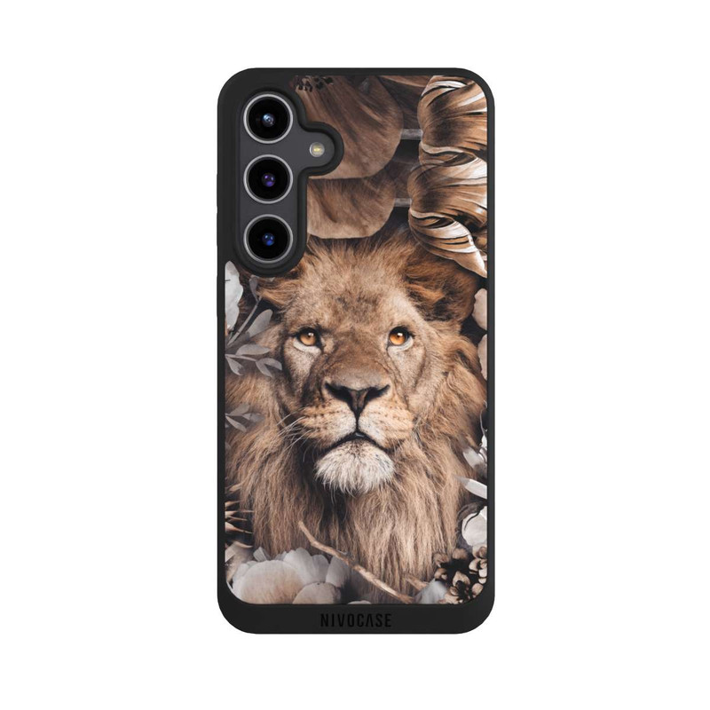 Galaxy S24 + NIVOpure Löwe Blumenrahmen Beige