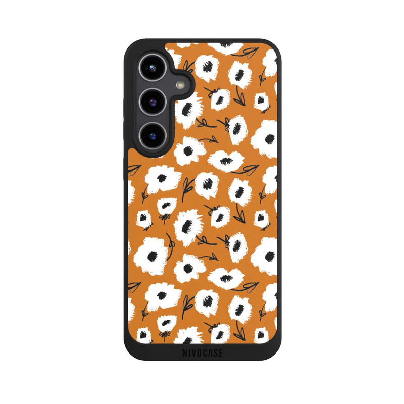 Galaxy S24 + NIVOpure Blumenmuster Ocker