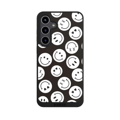 Samsung Galaxy S24+ NIVOpure Smiles Emotes Pattern Black And White
