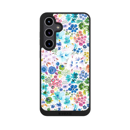 Samsung Galaxy S24+ NIVOpure Kunstvolle kleine Frühlingsblumen blau