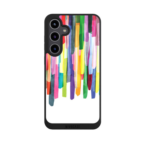 Samsung Galaxy S24+ NIVOpure Rayures colorées fond blanc