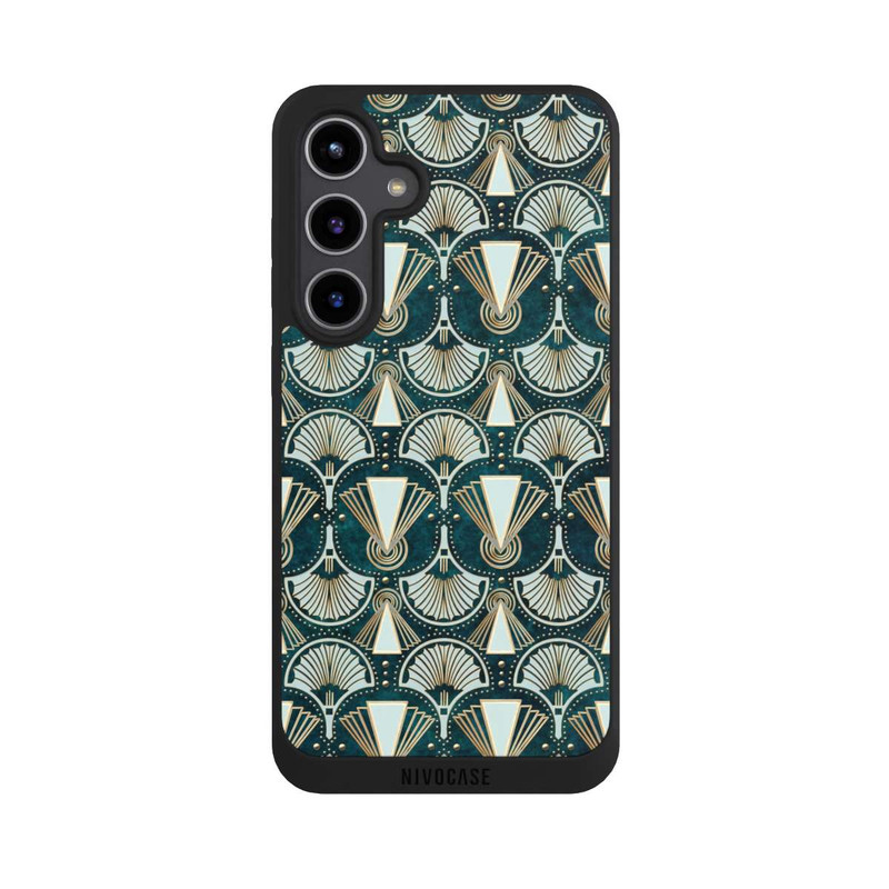 Galaxy S24 + NIVOpure Art Deco Green Pattern