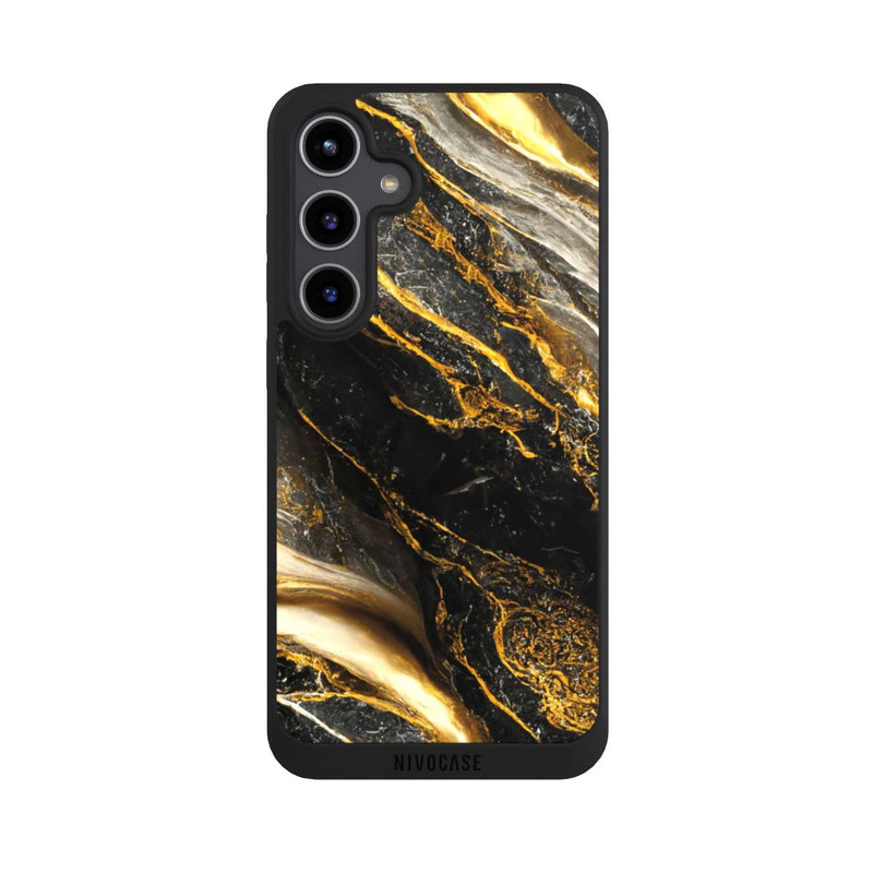Galaxy S24 + NIVOpure Couches d'impression en marbre noir et or