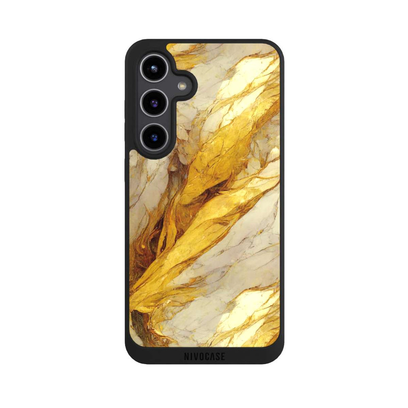 Galaxy S24 + NIVOpure White Marble Gold Print Layers