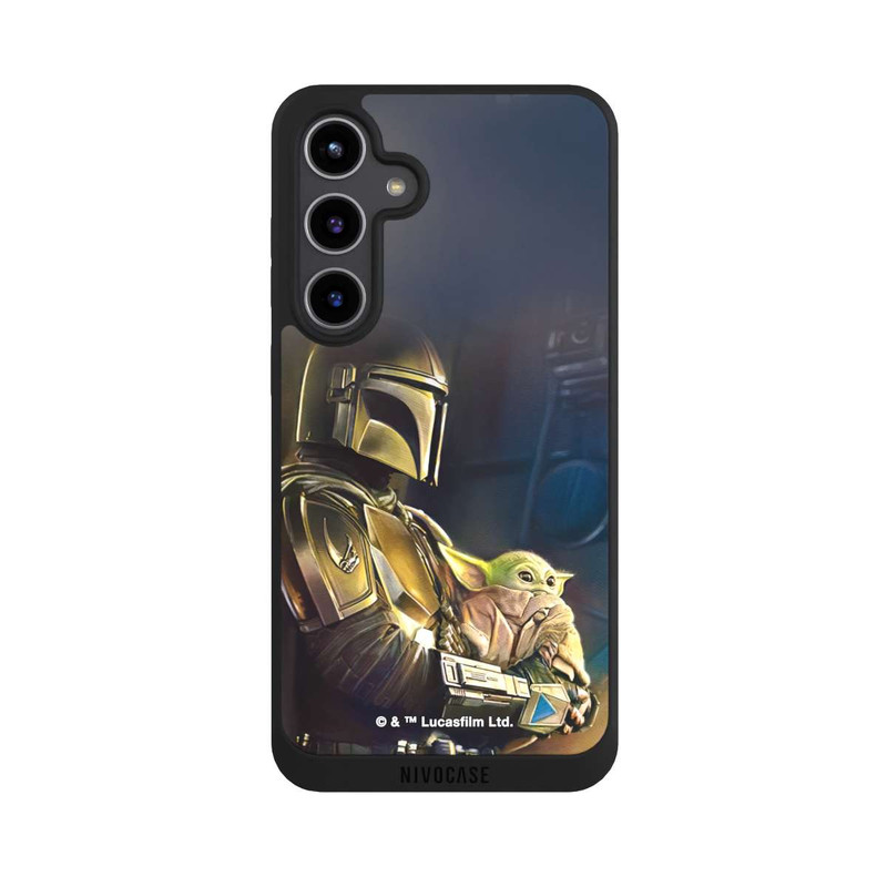 Galaxy S24 + NIVOpure Mandaloriens et Grogu à l'intérieur du vaisseau