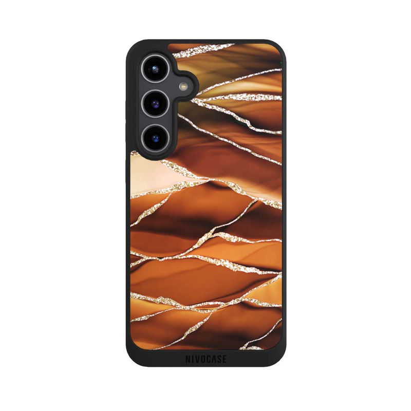 Galaxy S24 + NIVOpure Brown Marble Stripes Glitter Look