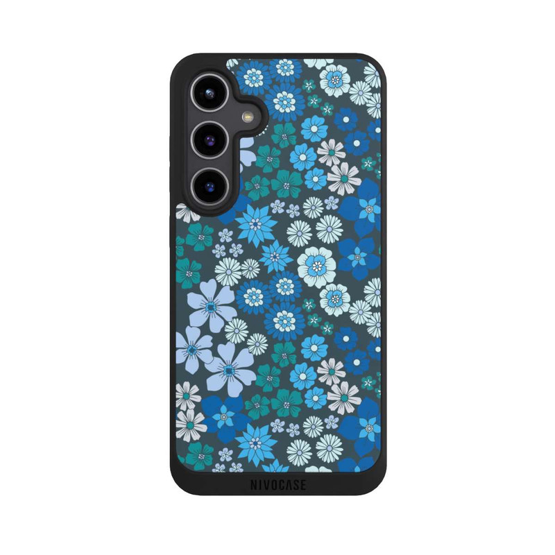 Galaxy S24 + NIVOpure Fleurs bleues DeinDesign