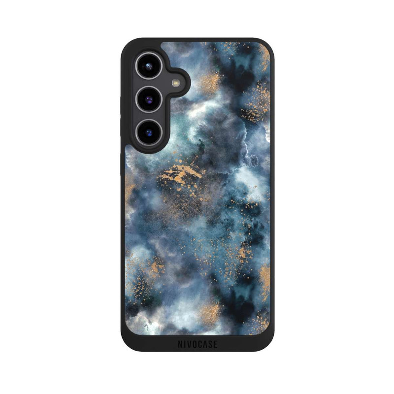 Galaxy S24 + NIVOpure Smoky Marble Watercolor Navy