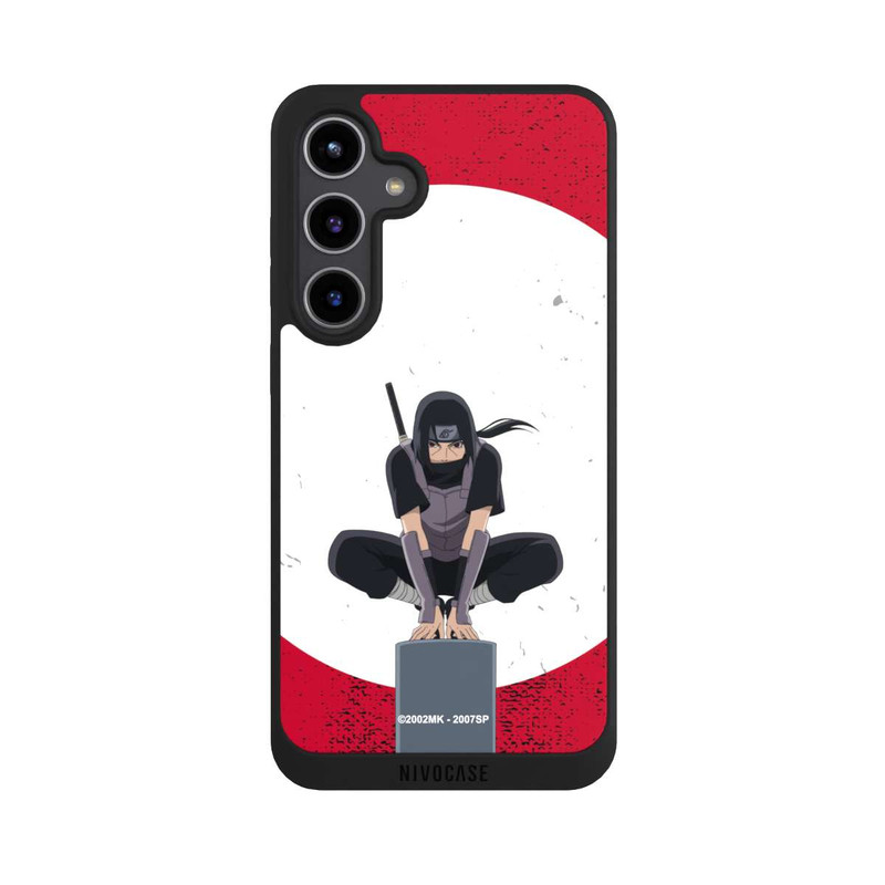 Galaxy S24 + NIVOpure Symbole Itachi Uchiha fond rouge