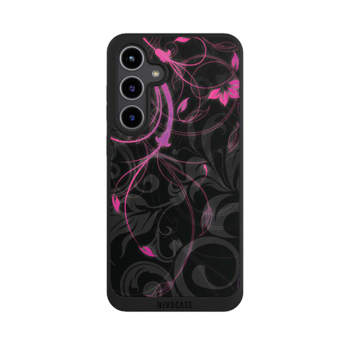 Samsung Galaxy S24+ NIVOpure Black and Pink Autumn Flowers 