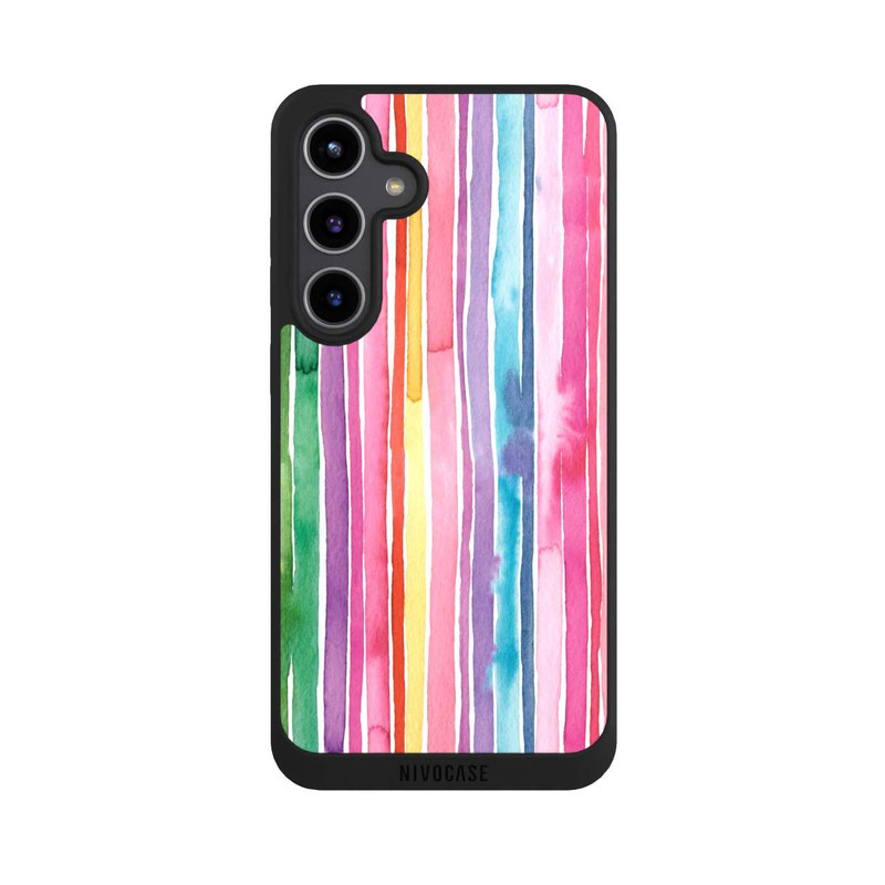 Galaxy S24 + NIVOpure Camouflage Rayures arc-en-ciel