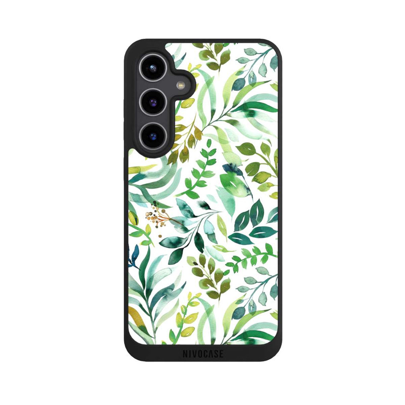Galaxy S24 + NIVOpure Aquarell Palmenblätter Botanisch Grün