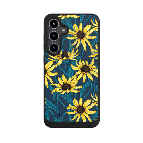 Samsung Galaxy S24+ NIVOpure Sunflowers Pattern Dark Illustration