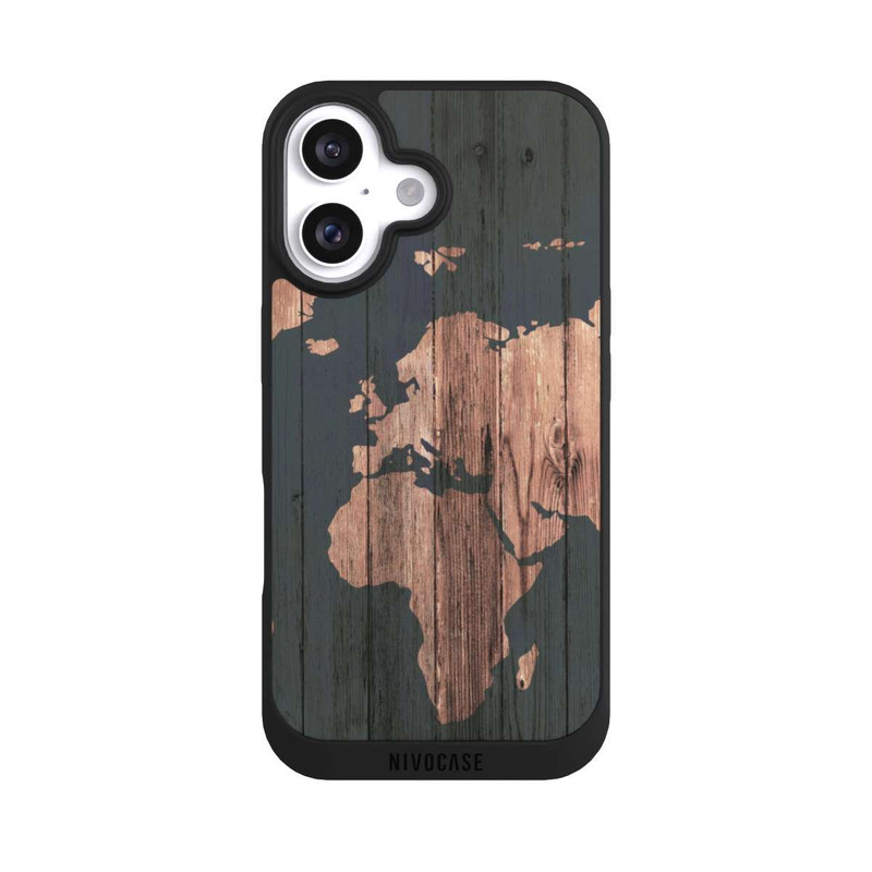 iPhone 16 NIVOpure Wooden World Map