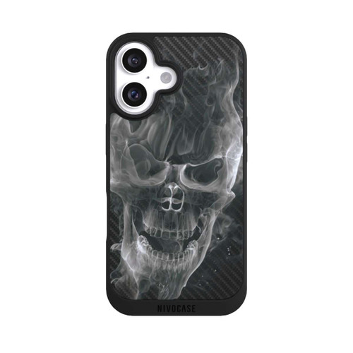 Apple iPhone 16 NIVOpure rauchender Totenkopf Carbon
