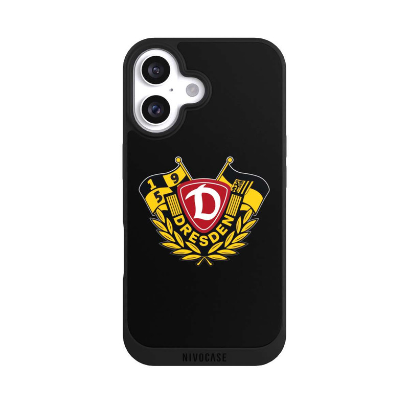 iPhone 16 NIVOpure Dynamo Wappen mit Fahnen
