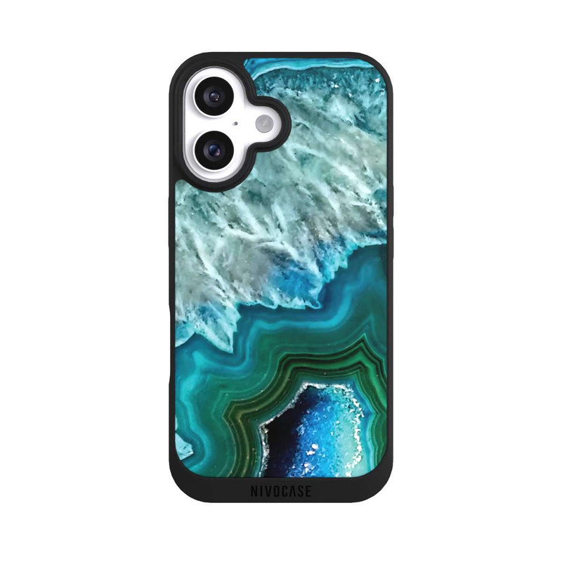 iPhone 16 NIVOpure Kristall Achat Grün