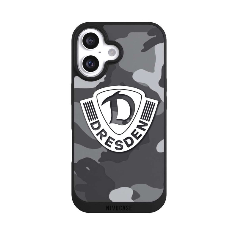 iPhone 16 NIVOpure Dresden Camouflage Grau - Dynamo Dresden