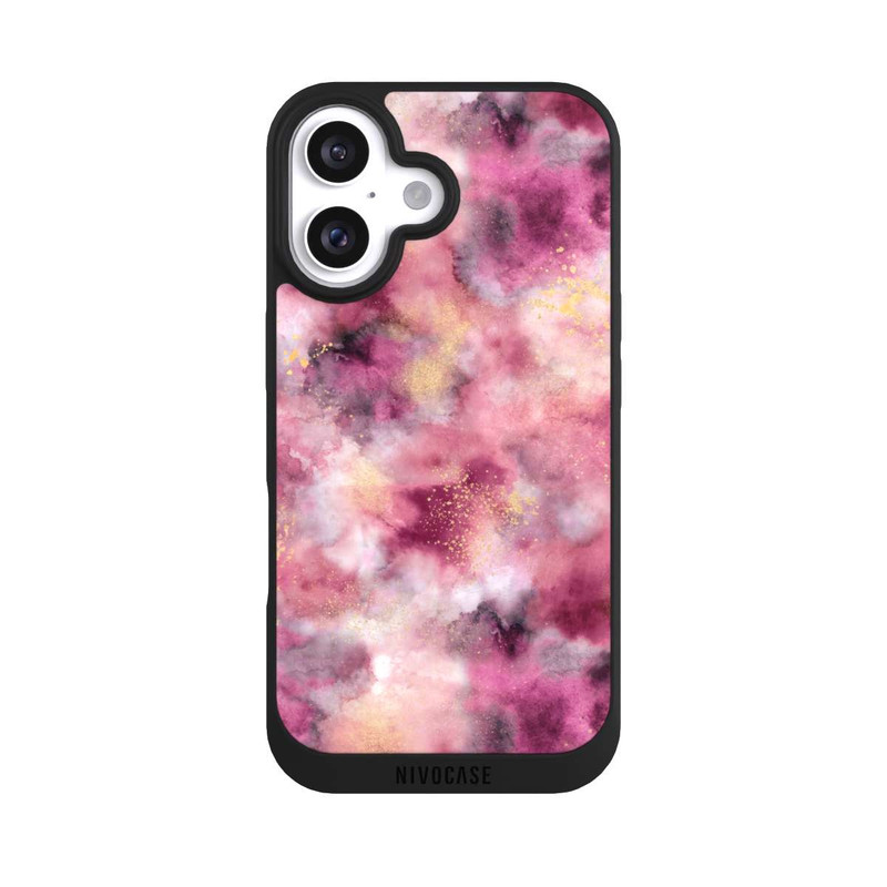iPhone 16 NIVOpure Rauchiges Marmoraquarell rosa