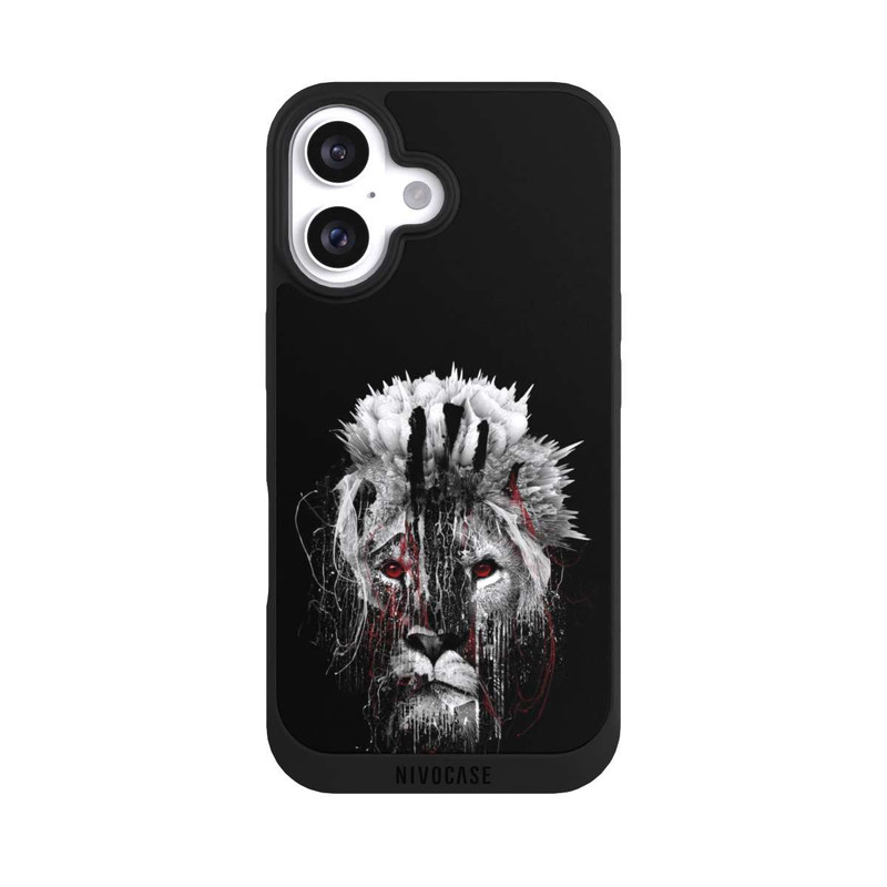 iPhone 16 NIVOpure Löwe Rote Augen