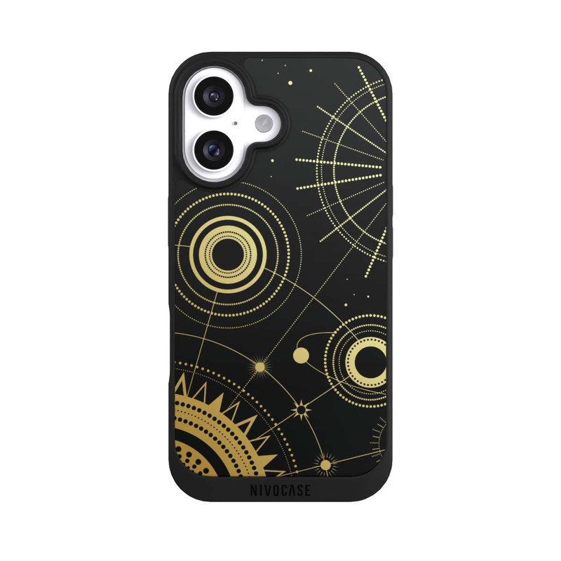 iPhone 16 NIVOpure Le noir et l'or semblent abstraits