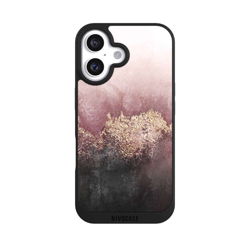 iPhone 16 NIVOpure Rosa Himmelsstaub Golddruck