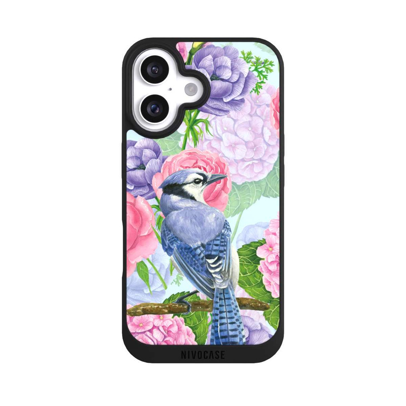 iPhone 16 NIVOpure Blauhäher & Blumen