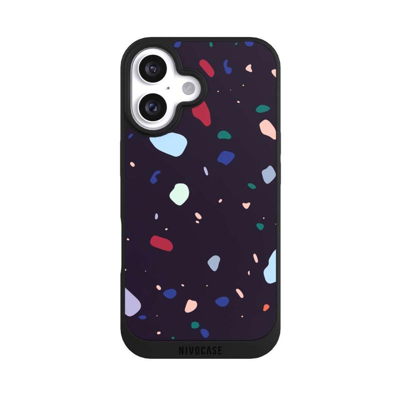 iPhone 16 NIVOpure Moderner dunkel abgerundeter Terrazzo
