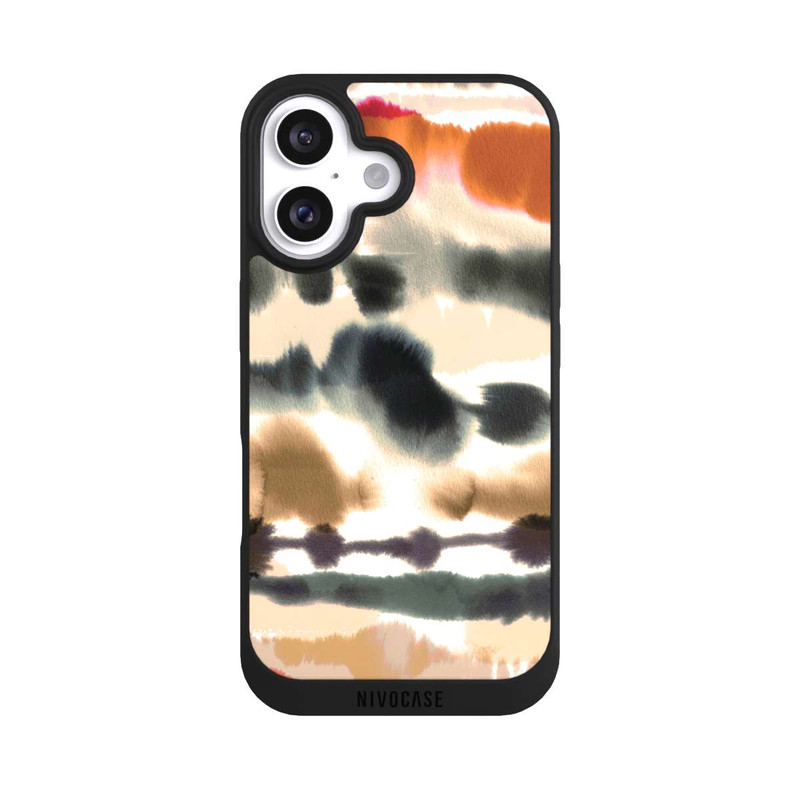 iPhone 16 NIVOpure Weiche nautische Aquarelllinien Orange