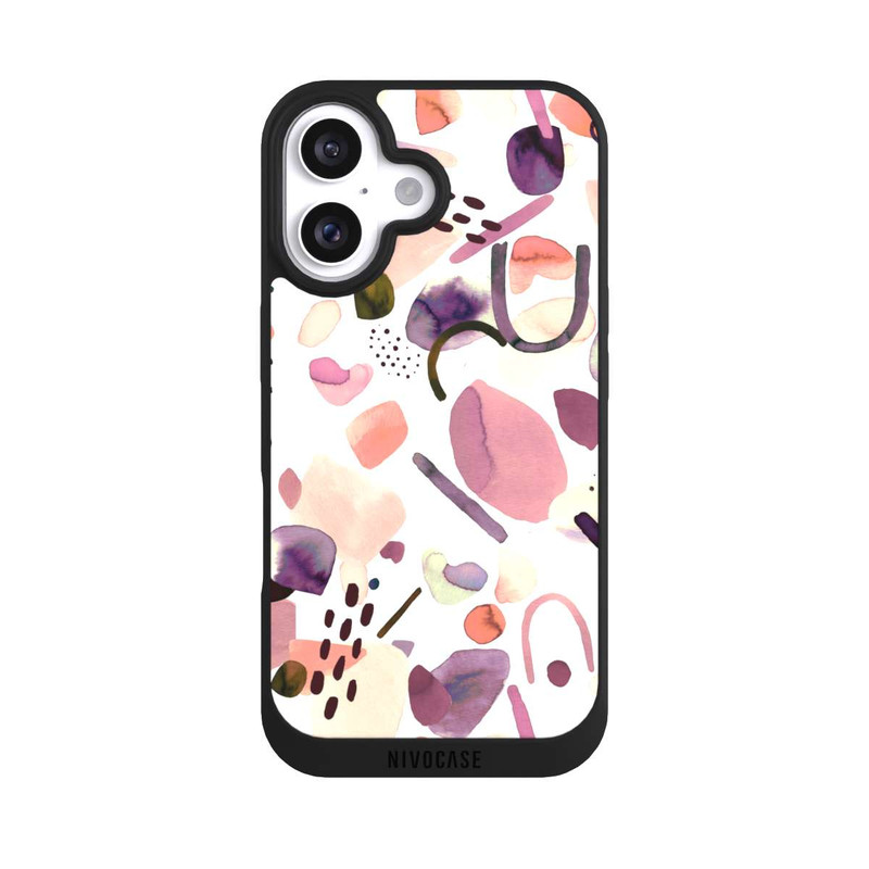 iPhone 16 NIVOpure Abstrakte Formen aquarell lila